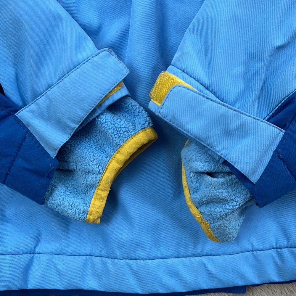 Lands End M 10-12 Blue Yellow Full Zip Lined Coat - Picture 12 of 13